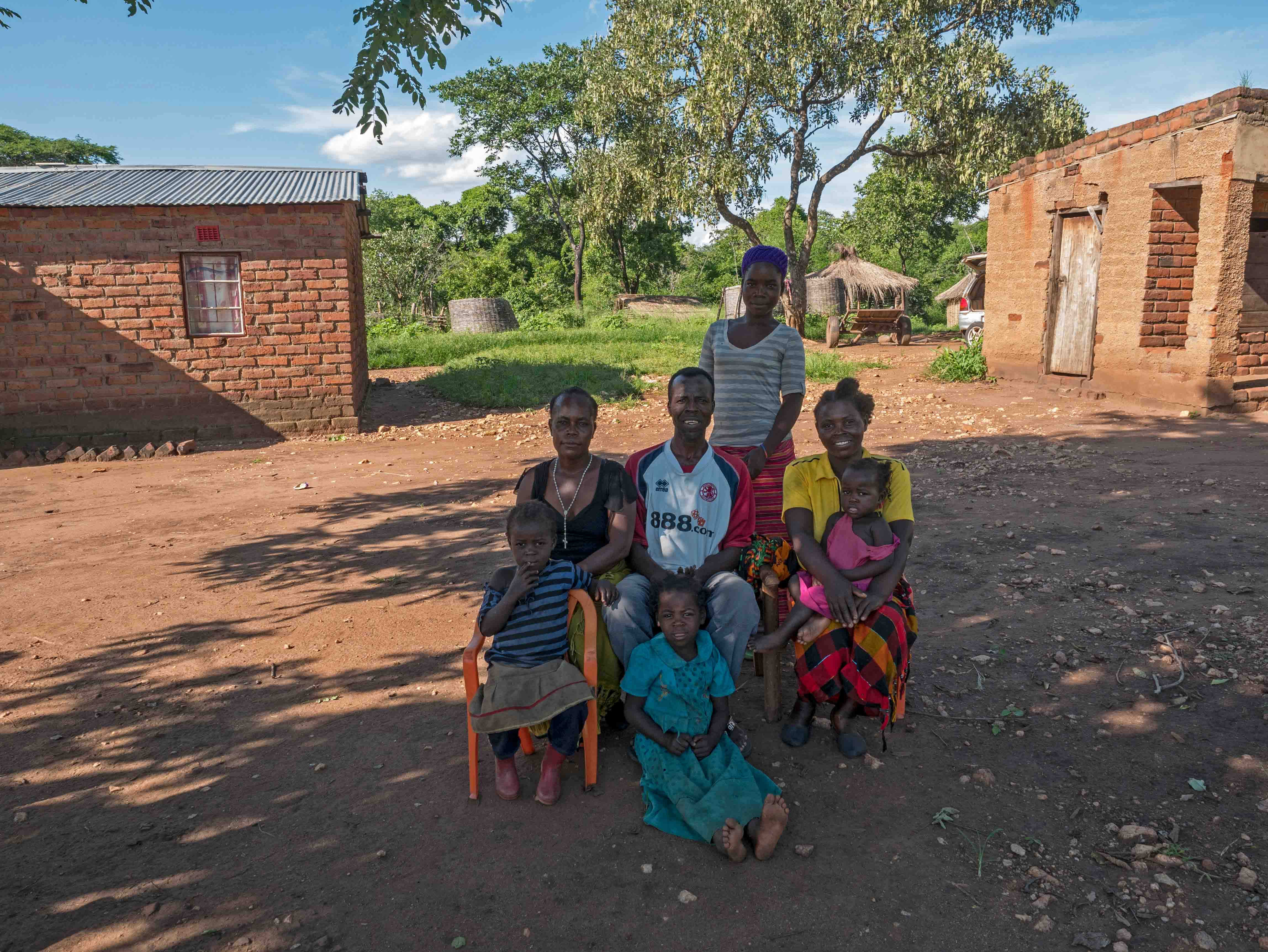 Frederick's family outside their home
