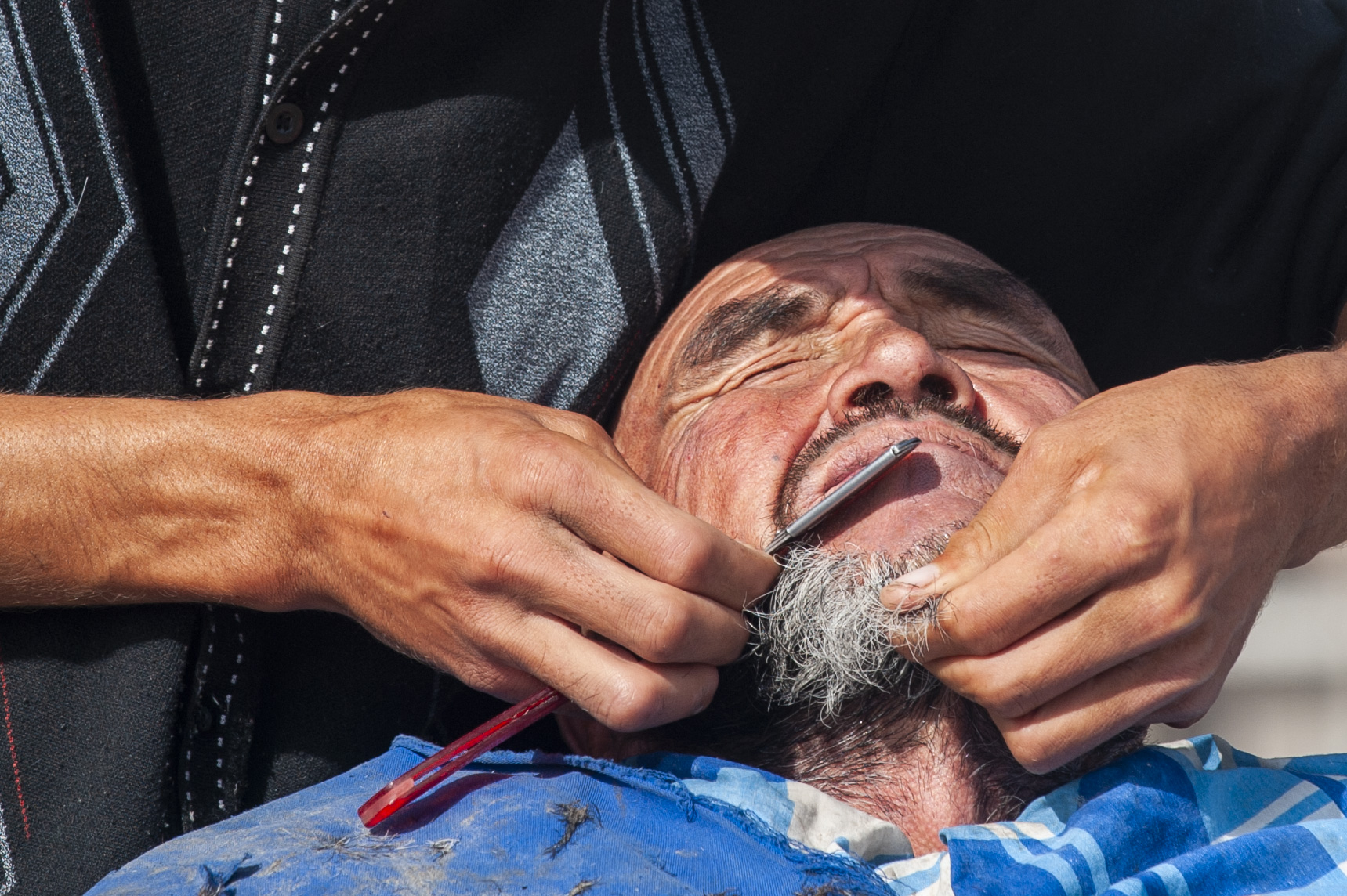 Man being shaved